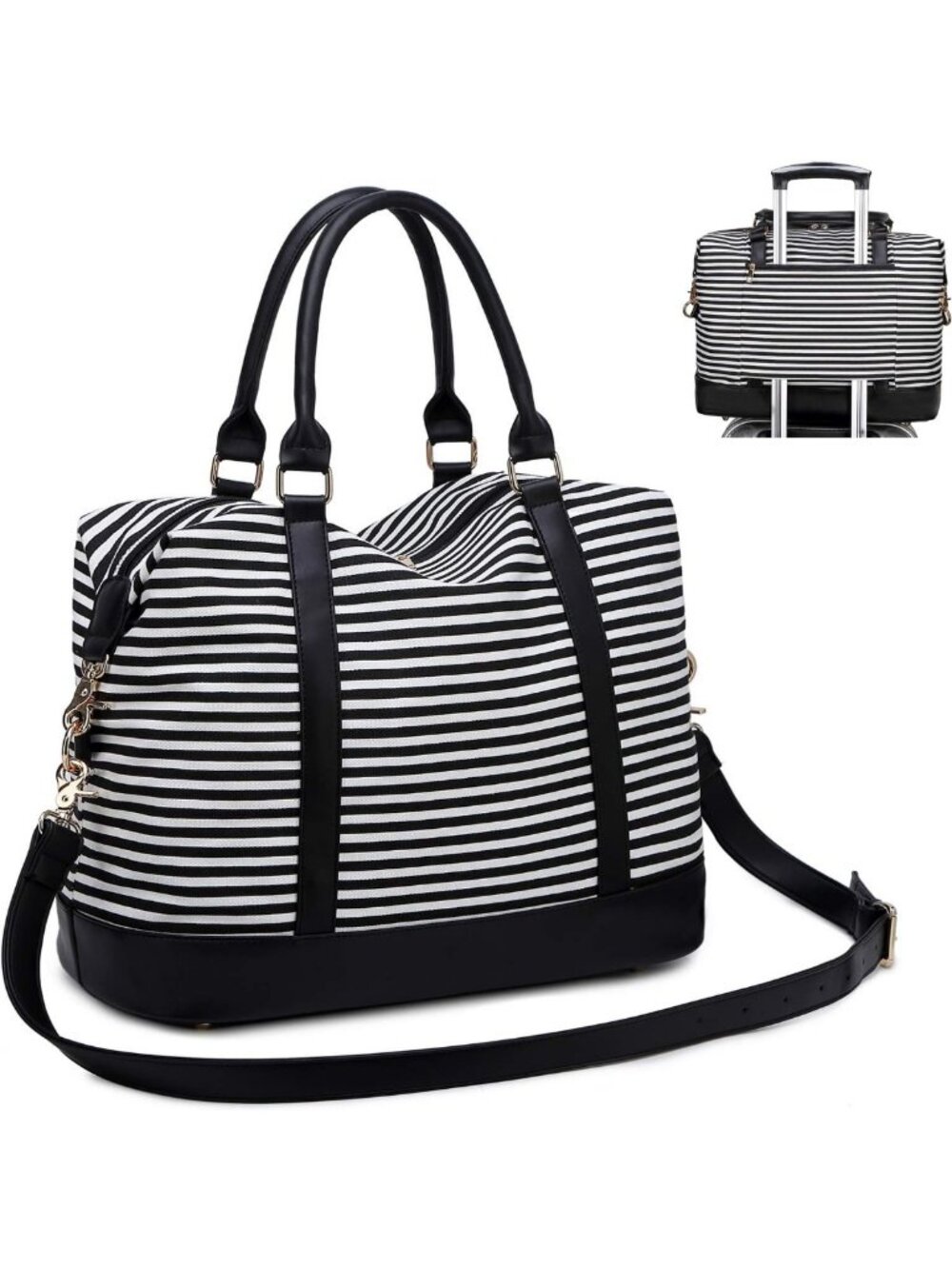 Stylish Women's Canvas Weekend Travel Bag - Versatile Overnight Carry-On Luggage